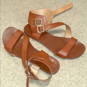Strappy sandals.